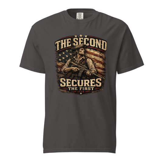 Graphite– front view with Revolutionary-era patriot and distressed American flag graphic